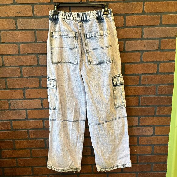 BP. Light Wash Blue/Purple Cargo Jeans - Size XS Streetwear Skater Wide Leg - Picture 2 of 13
